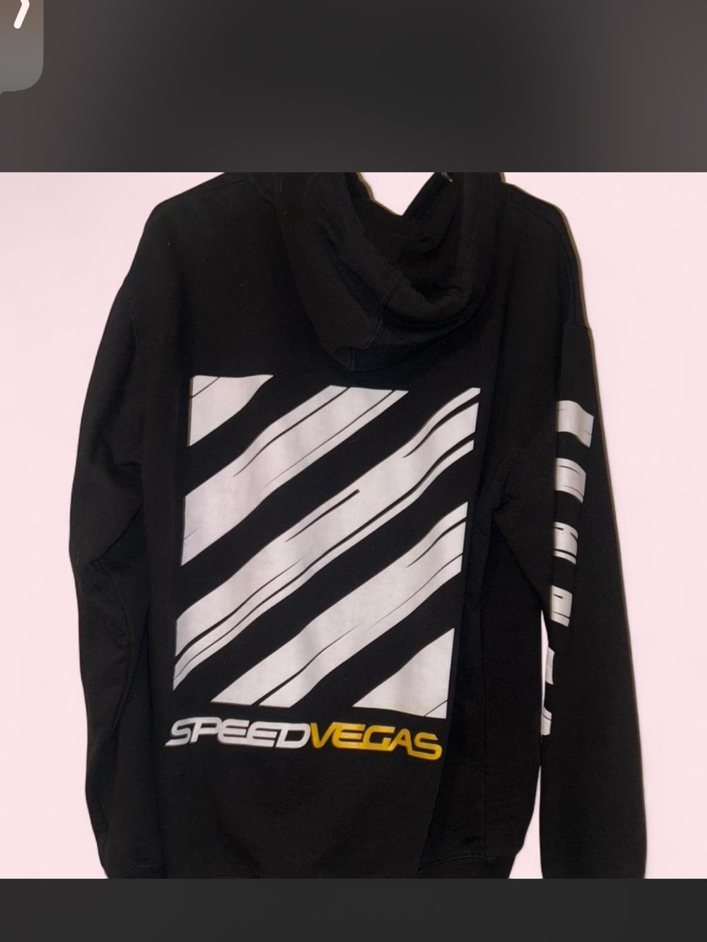 Men's Black Graphic Hoodie with Diagonal Stripe Print